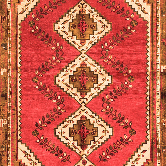 Serging Thickness of Machine Washable Persian Orange Traditional Area Rugs, wshtr3902org