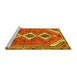 Sideview of Machine Washable Persian Yellow Traditional Rug, wshtr3902yw