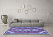 Machine Washable Persian Blue Traditional Rug in a Living Room, wshtr3902blu