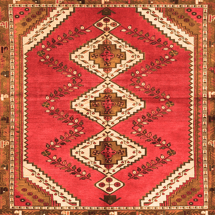 Serging Thickness of Persian Orange Traditional Rug, tr3902org