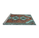 Sideview of Machine Washable Persian Light Blue Traditional Rug, wshtr3902lblu