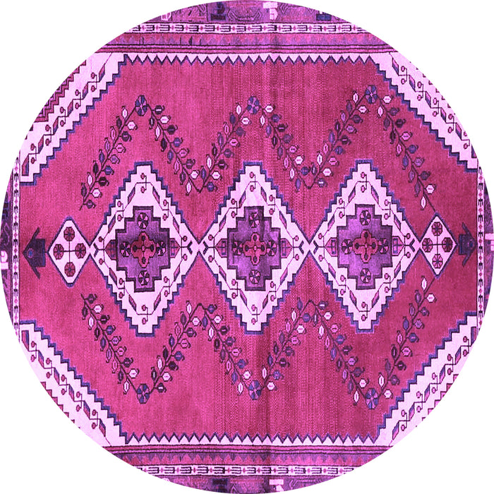 Round Persian Purple Traditional Rug, tr3902pur