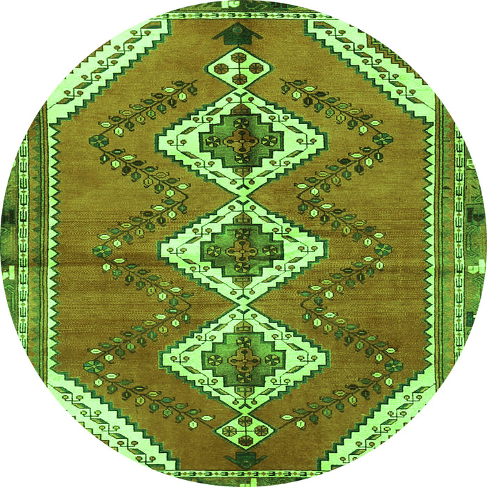 Square Persian Green Traditional Rug, tr3902grn