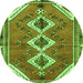 Square Persian Green Traditional Rug, tr3902grn
