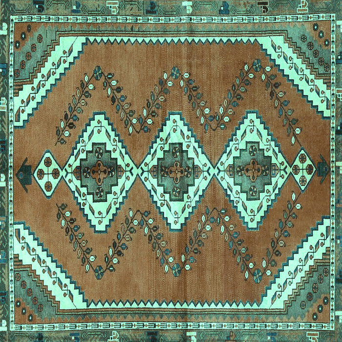 Square Persian Turquoise Traditional Rug, tr3902turq