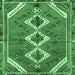 Square Persian Emerald Green Traditional Rug, tr3902emgrn