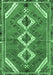 Machine Washable Persian Emerald Green Traditional Area Rugs, wshtr3902emgrn