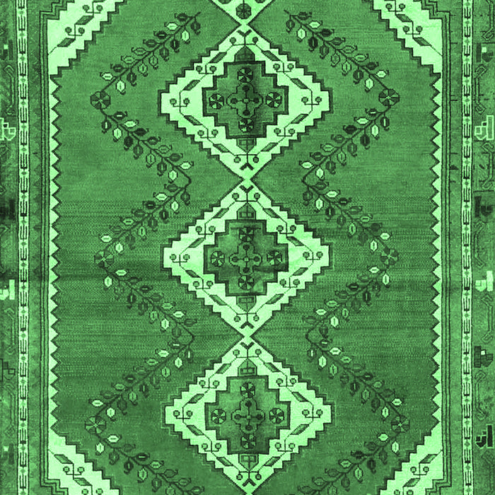 Machine Washable Persian Emerald Green Traditional Area Rugs, wshtr3902emgrn