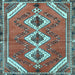 Square Persian Light Blue Traditional Rug, tr3902lblu