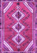 Machine Washable Persian Purple Traditional Area Rugs, wshtr3902pur