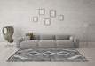 Machine Washable Persian Gray Traditional Rug in a Living Room,, wshtr3902gry