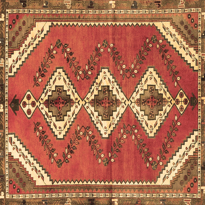 Square Persian Brown Traditional Rug, tr3902brn