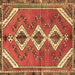 Square Persian Brown Traditional Rug, tr3902brn