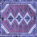 Square Persian Blue Traditional Rug, tr3902blu