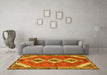 Machine Washable Persian Yellow Traditional Rug in a Living Room, wshtr3902yw