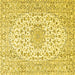 Square Medallion Yellow Traditional Rug, tr3903yw