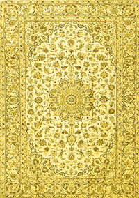 Medallion Yellow Traditional Rug, tr3903yw