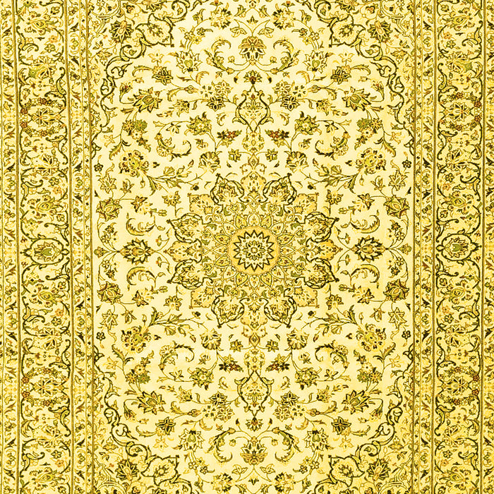 Medallion Yellow Traditional Rug, tr3903yw