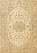 Machine Washable Medallion Brown Traditional Rug, wshtr3903brn