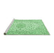 Sideview of Machine Washable Medallion Emerald Green Traditional Area Rugs, wshtr3903emgrn