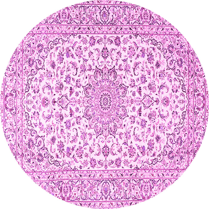 Round Medallion Pink Traditional Rug, tr3903pnk