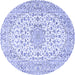 Round Medallion Blue Traditional Rug, tr3903blu