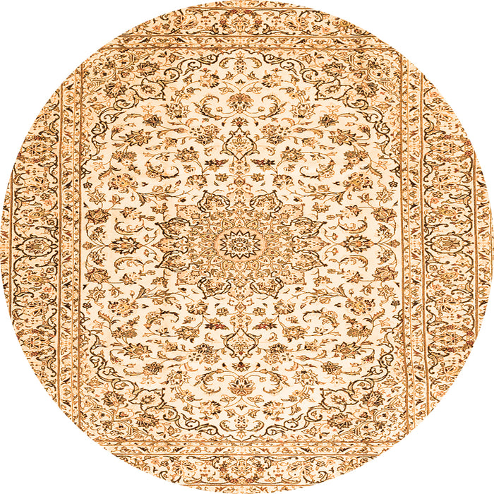 Square Medallion Orange Traditional Rug, tr3903org