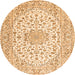 Square Medallion Orange Traditional Rug, tr3903org