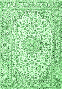 Medallion Emerald Green Traditional Rug, tr3903emgrn