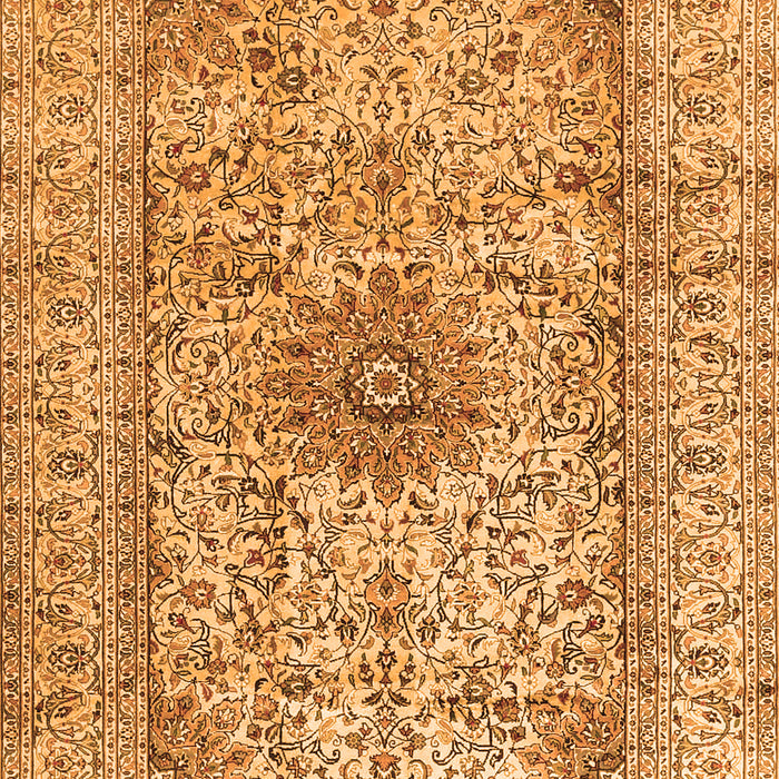 Serging Thickness of Machine Washable Medallion Orange Traditional Area Rugs, wshtr3904org