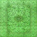Serging Thickness of Medallion Green Traditional Rug, tr3904grn