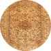 Square Medallion Orange Traditional Rug, tr3904org