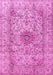 Medallion Pink Traditional Rug, tr3904pnk