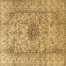 Square Medallion Brown Traditional Rug, tr3904brn
