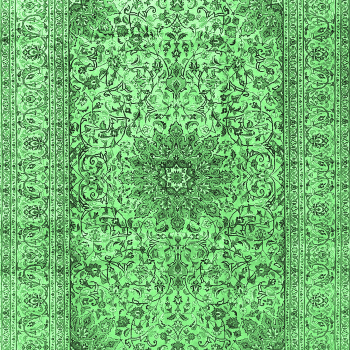 Medallion Emerald Green Traditional Rug, tr3904emgrn
