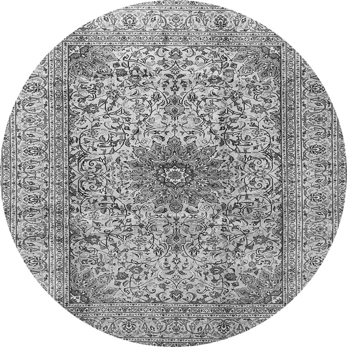Square Medallion Gray Traditional Rug, tr3904gry