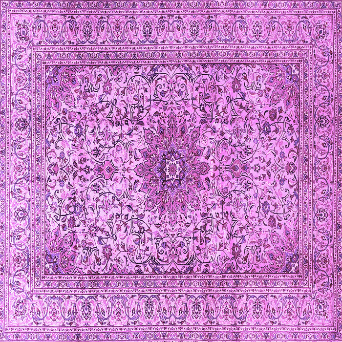 Square Medallion Purple Traditional Rug, tr3904pur
