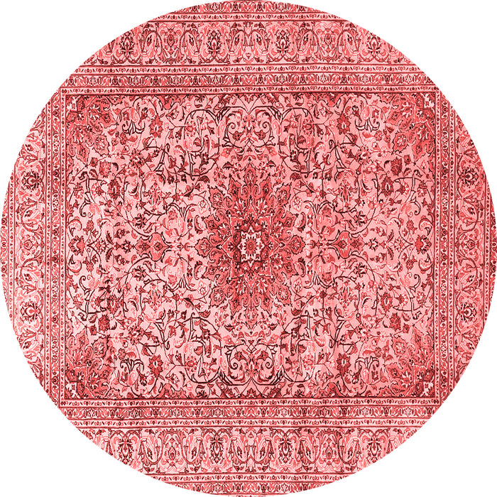 Machine Washable Medallion Red Traditional Rug, wshtr3904red