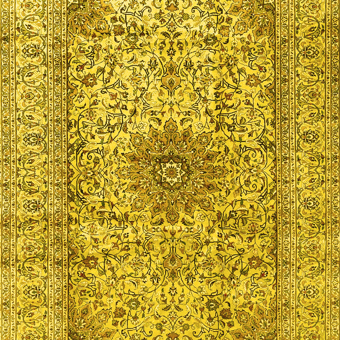 Medallion Yellow Traditional Rug, tr3904yw