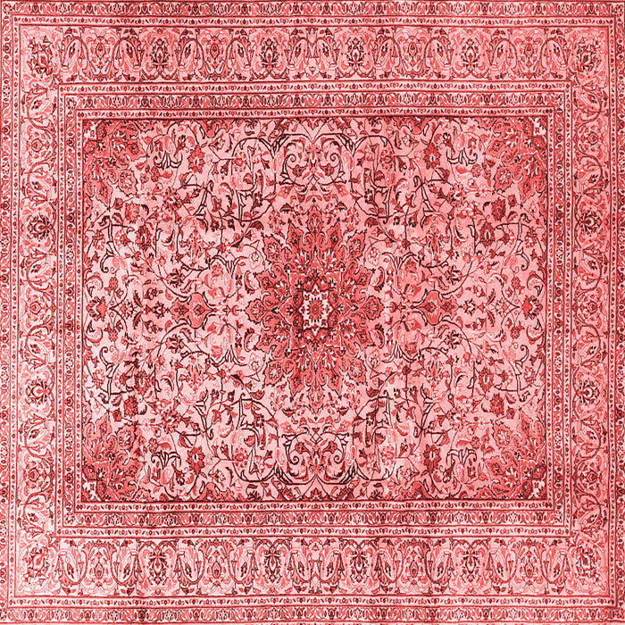 Machine Washable Medallion Red Traditional Rug, wshtr3904red