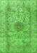 Medallion Green Traditional Rug, tr3904grn
