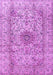 Machine Washable Medallion Purple Traditional Area Rugs, wshtr3904pur