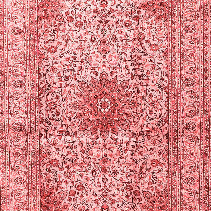 Machine Washable Medallion Red Traditional Rug, wshtr3905red