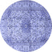 Round Medallion Blue Traditional Rug, tr3905blu