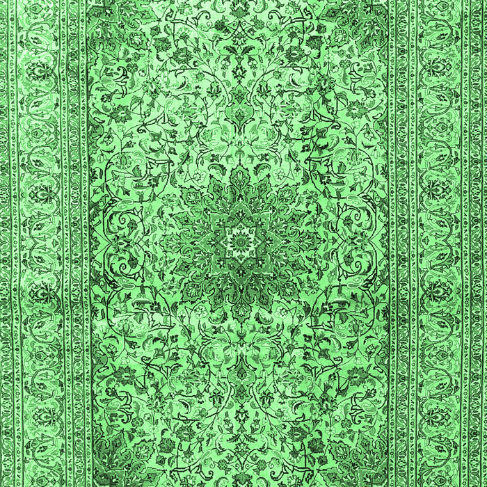 Medallion Emerald Green Traditional Rug, tr3905emgrn
