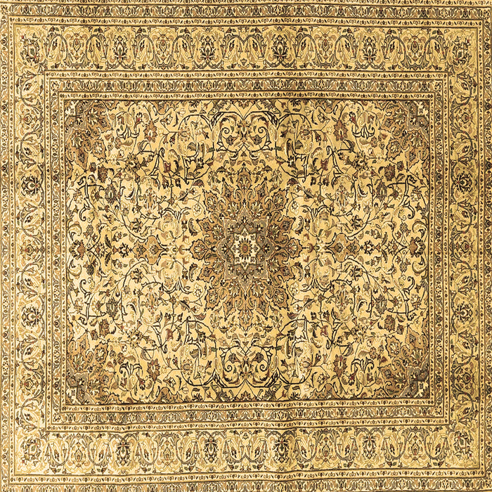 Square Medallion Brown Traditional Rug, tr3905brn