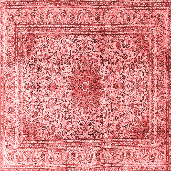 Machine Washable Medallion Red Traditional Rug, wshtr3905red