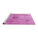 Sideview of Machine Washable Medallion Pink Traditional Rug, wshtr3905pnk