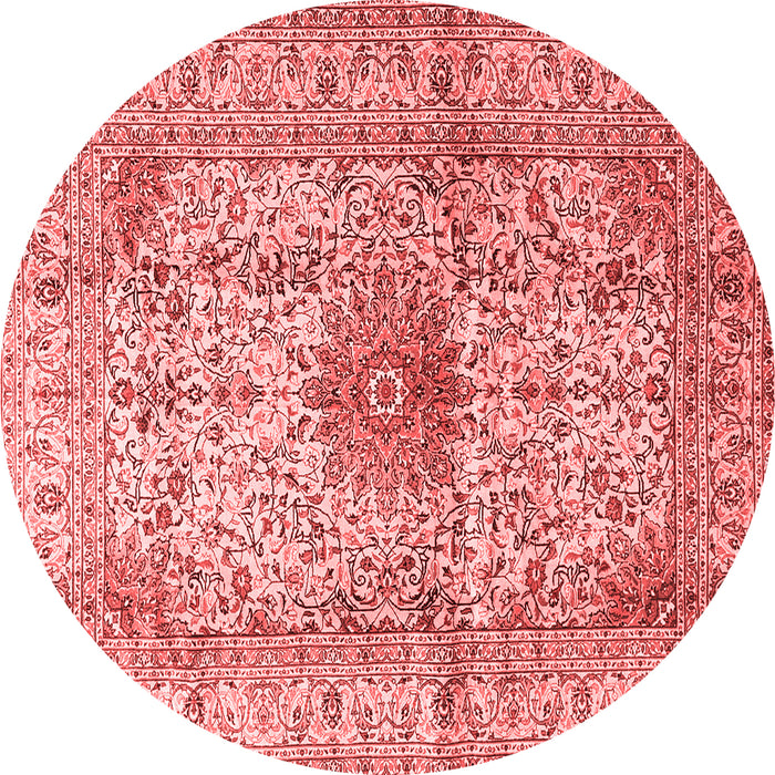 Machine Washable Medallion Red Traditional Rug, wshtr3905red