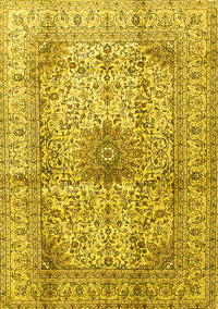 Medallion Yellow Traditional Rug, tr3905yw